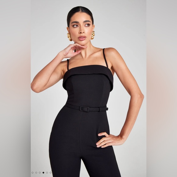 Nadine Merabi Sabrina Black Jumpsuit NWT US12 - Picture 4 of 9